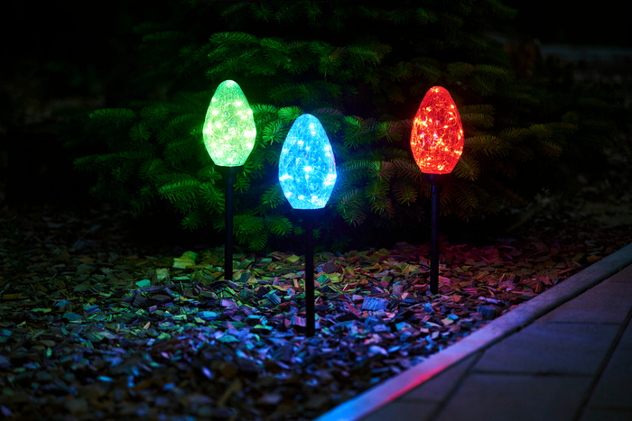 Lanterner 3 x 20 LED rød/blå/grønn 3-pk.